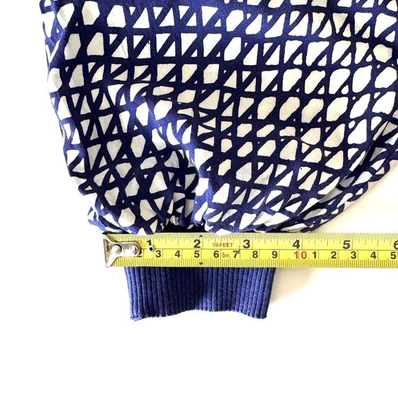 Anthropologie Maeve Women Gemma Dress Blue White Geometric Dolman Sleeve - Picture 11 of 13